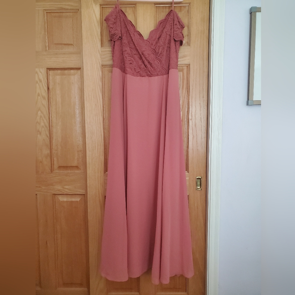 David's Bridal Rose Maxi Dress